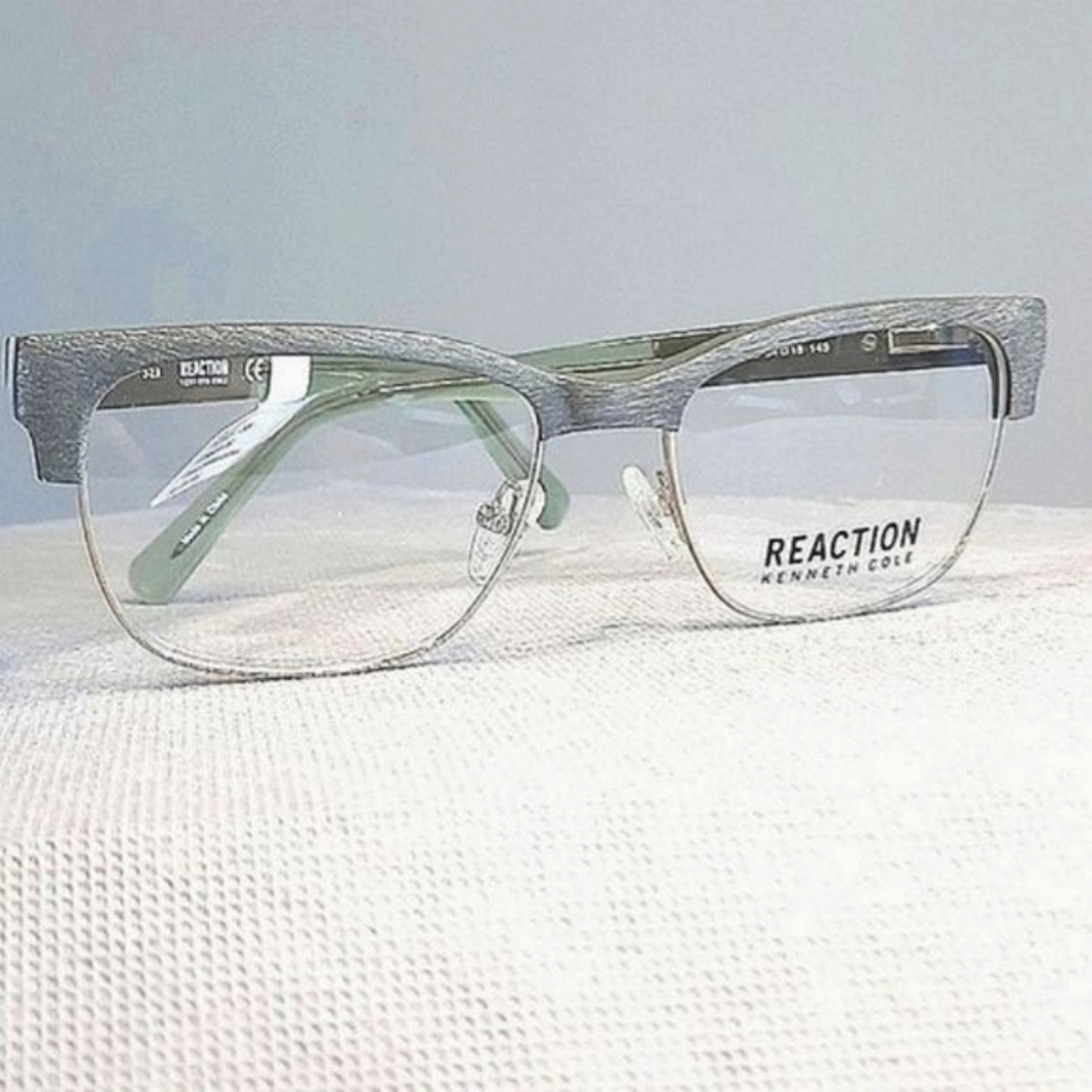 NEW Semi-Rimless Green Eyeglass Frame  glasses, prescription-ready 54-18-145